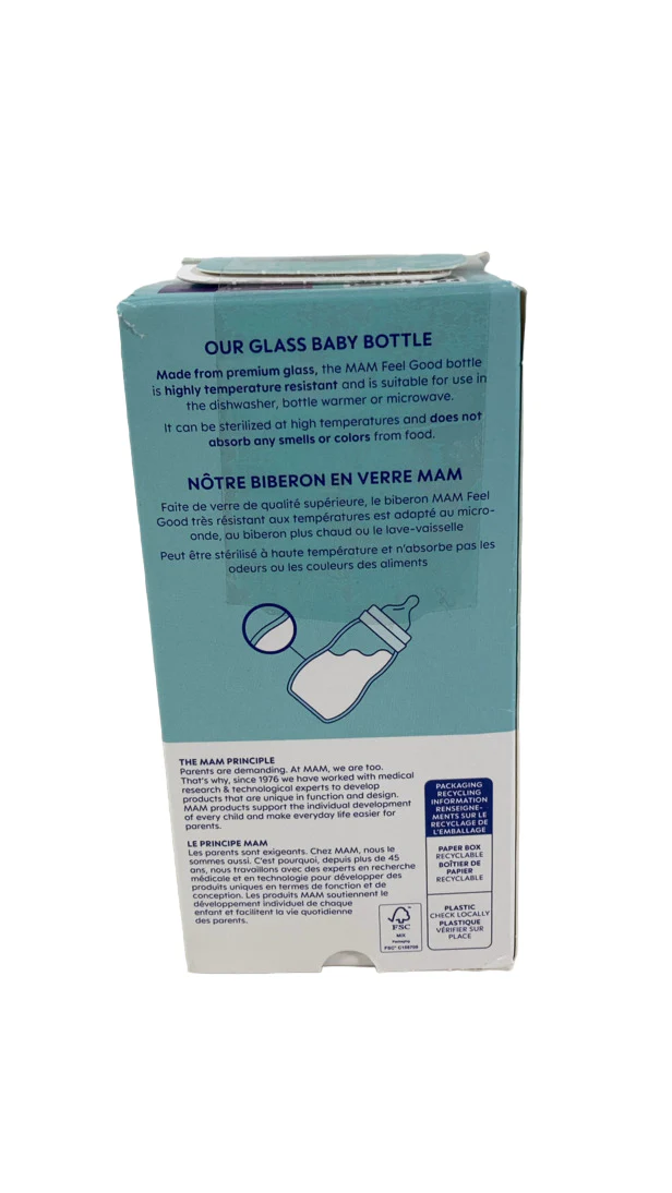 MAM Feel Good Glass Bottle, 1 Pack, Slow - Image 2