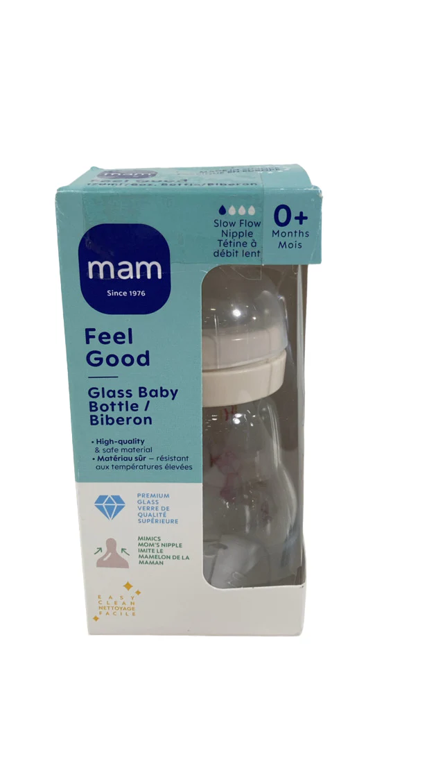 MAM Feel Good Glass Bottle, 1 Pack, Slow - Image 3