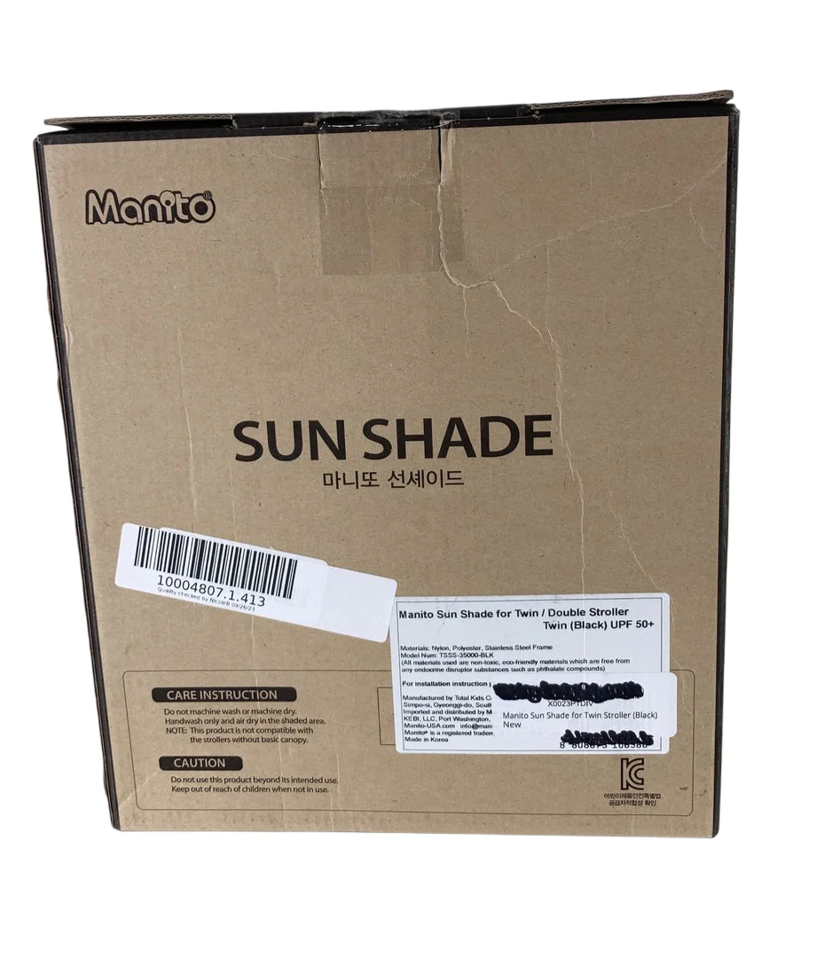 Manito Sun Shade For Strollers And Car Seats, Black - Image 2