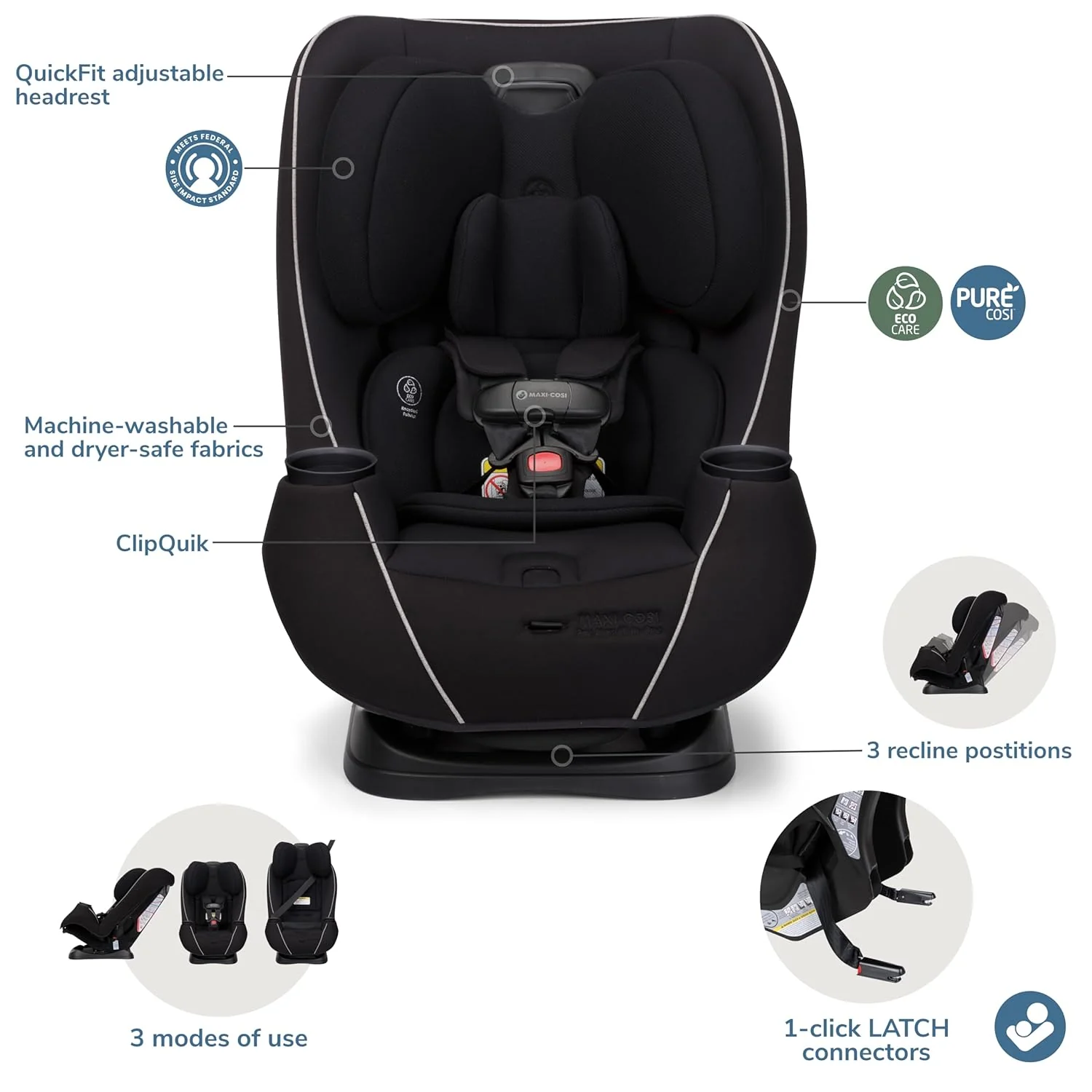 Maxi-Cosi Pria Max All-in-One Convertible Car Seat, 2025, Caspian Caviar - Image 2