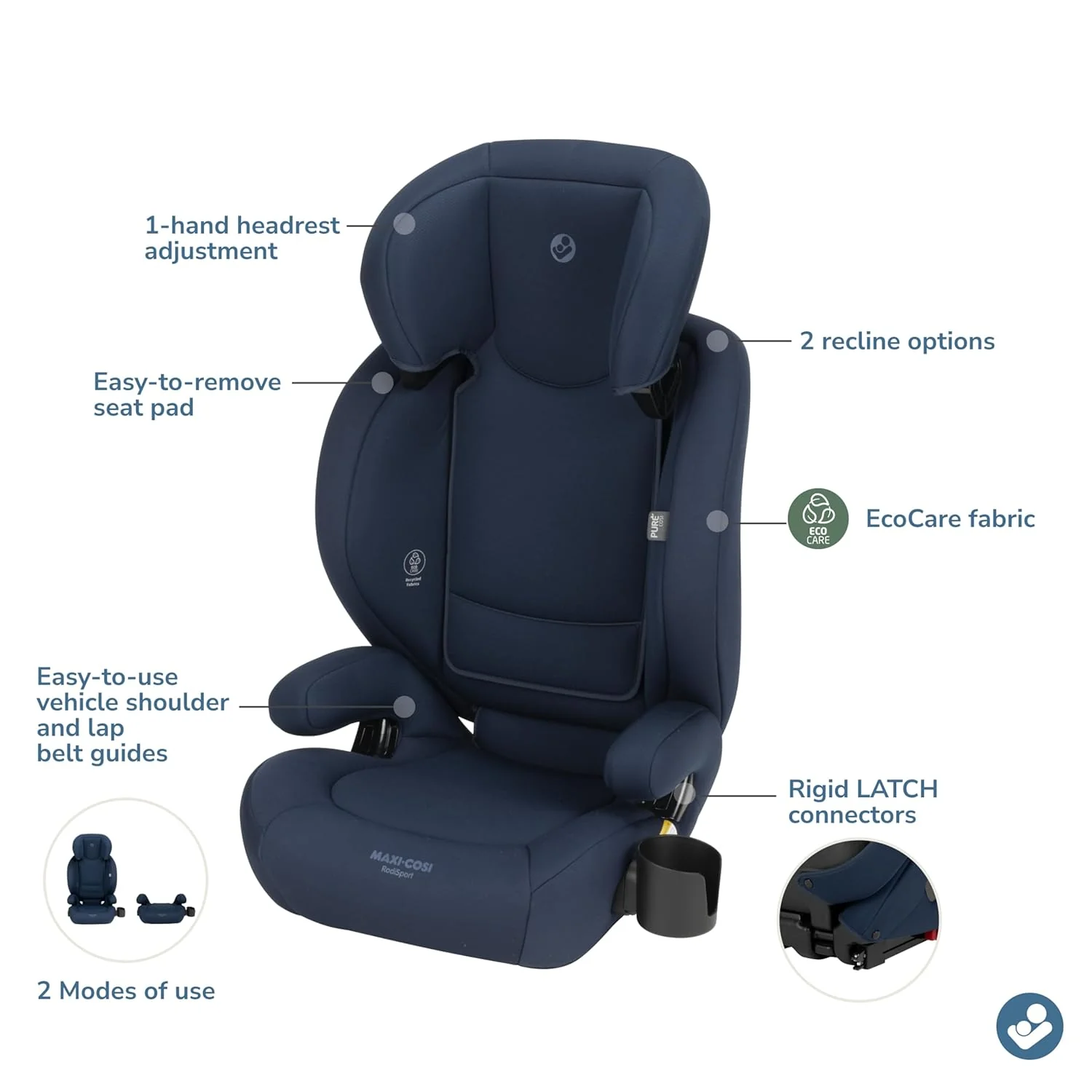 Maxi-Cosi RodiSport Booster Car Seat, Seafaring, 2025 - Image 2