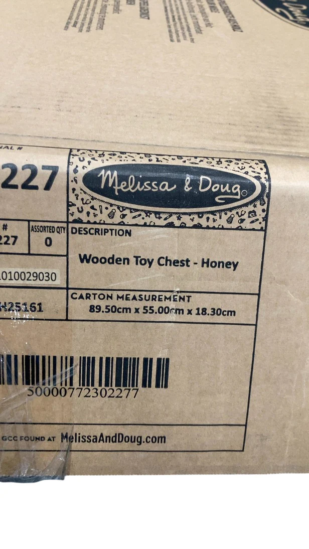 Melissa & Doug Wooden Toy Chest, Honey - Image 3