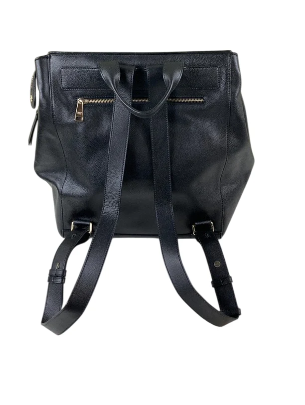 Mina Baie Harper Backpack Leather Midi, Black/Gold - Image 3