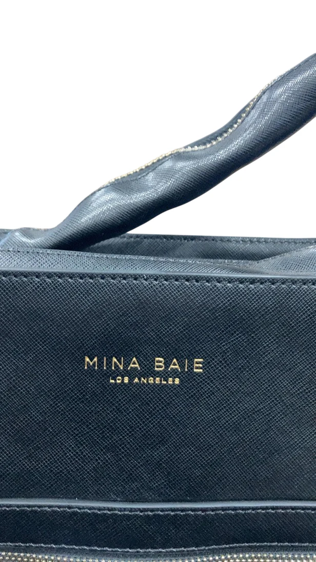 Mina Baie Leather Original Diaper Bag, Black - Image 2
