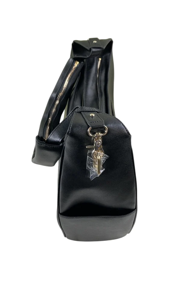 Mina Baie Leather Original Diaper Bag, Black - Image 2