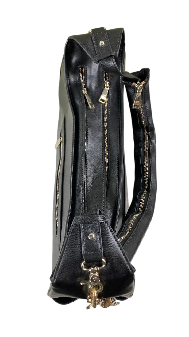 Mina Baie Leather Original Diaper Bag, Black - Image 5