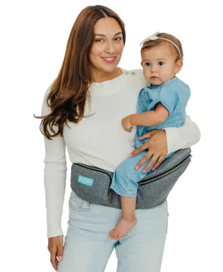Moby Padded Hip Seat Carrier, Heather grey