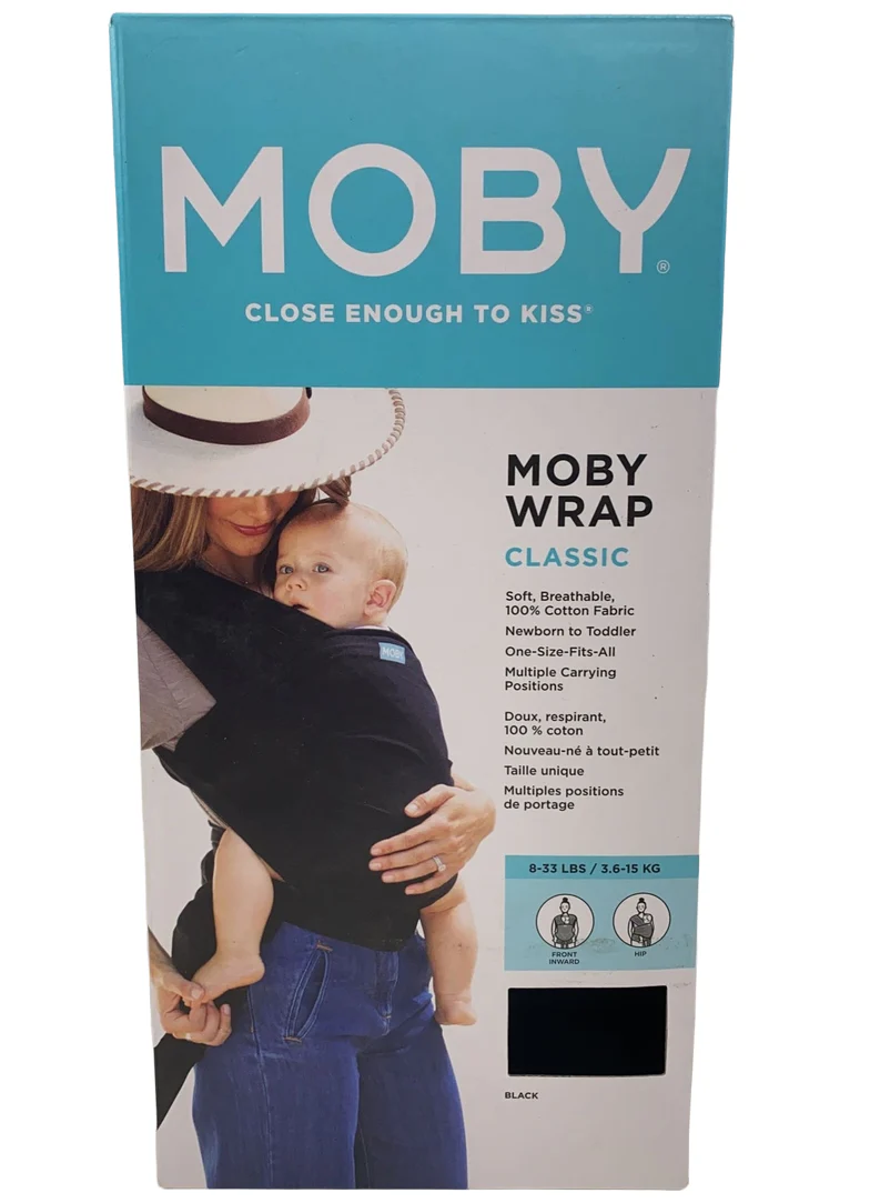 Moby Classic Wrap Baby Carrier, Black - Image 2