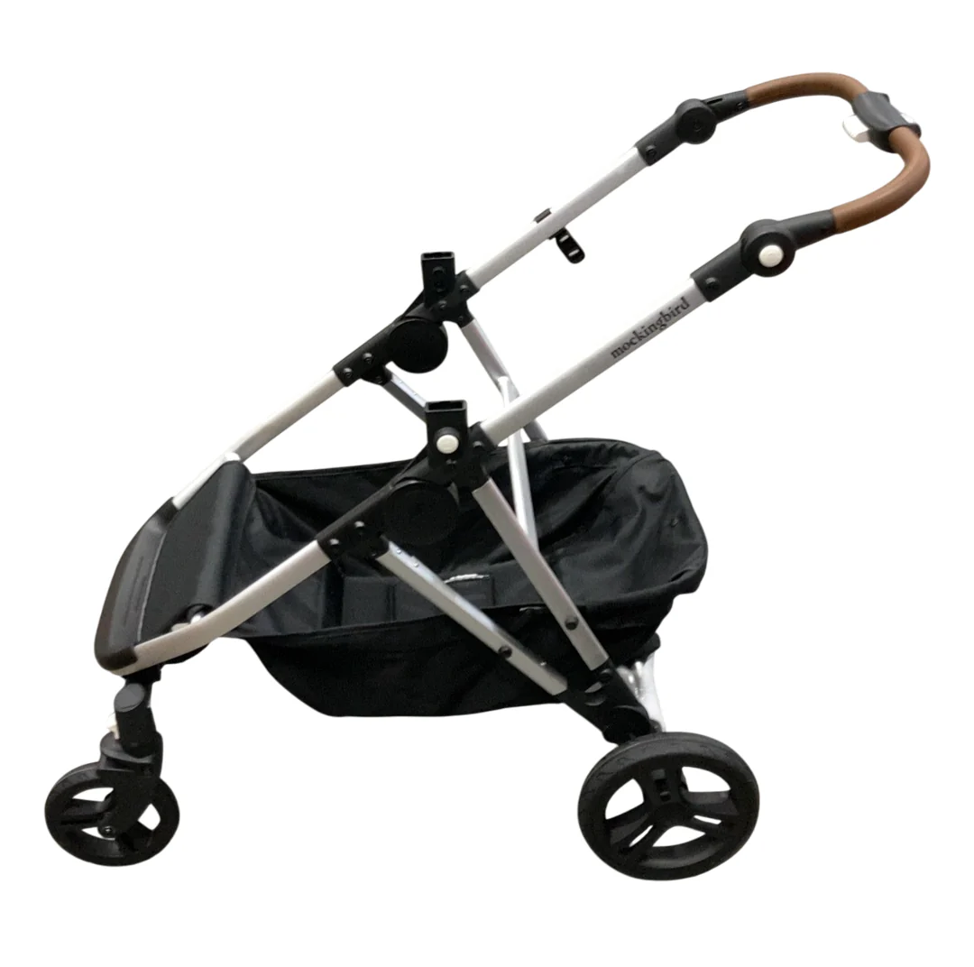 Mockingbird 2.0 Single to Double Stroller Frame, 2025, Silver With Penny Leather - Image 2