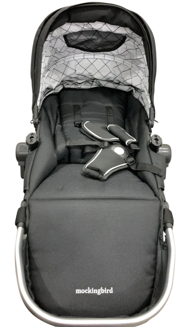 Mockingbird 2nd Seat Kit 2.0, Black, Silver With Black Leather, Watercolor Drops