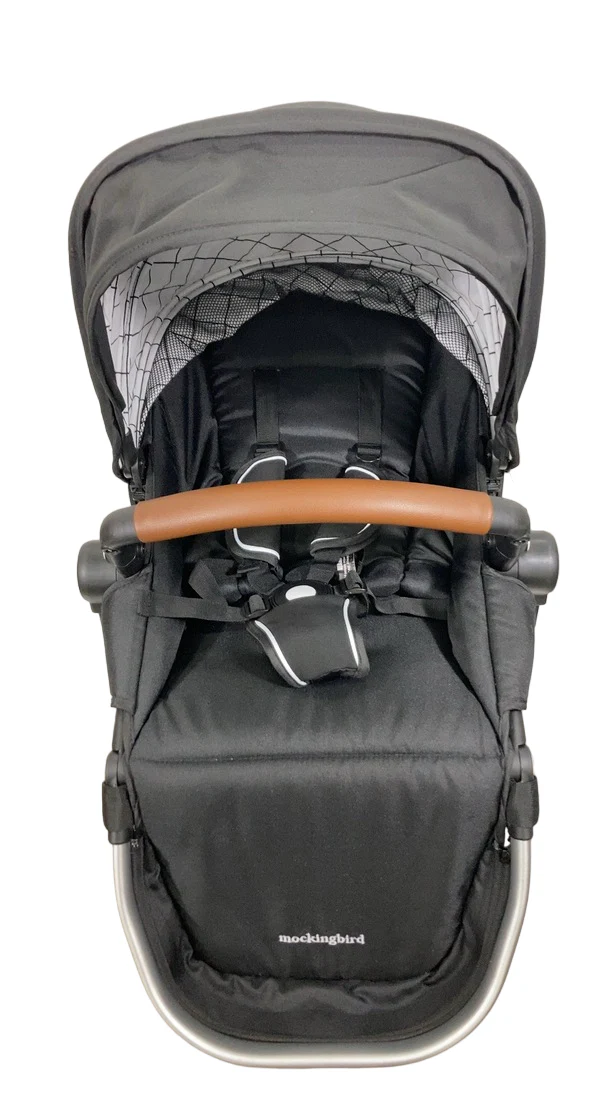 Mockingbird 2nd Seat Kit 2.0, Black, Silver With Penny Leather, Windowpane