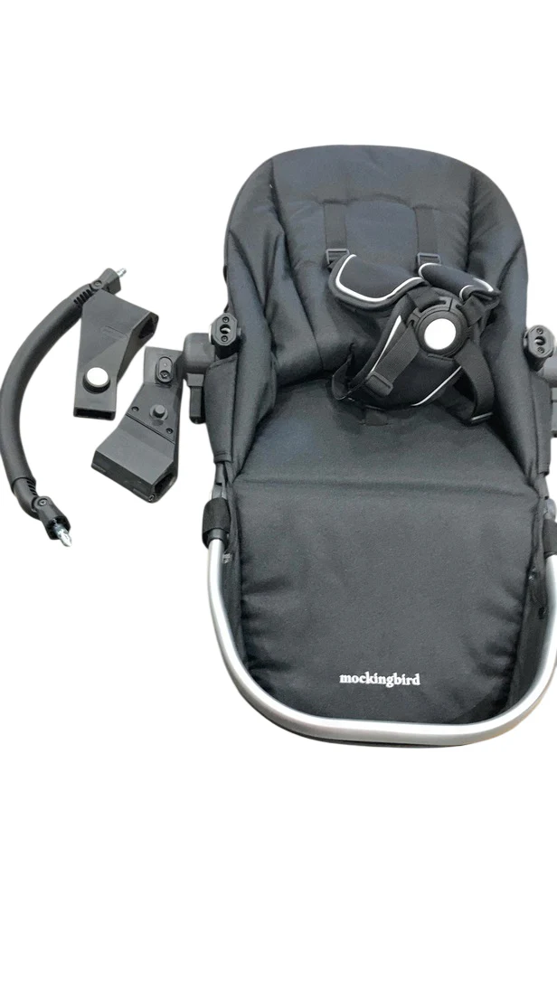 Mockingbird 2nd Seat Kit 2.0, Heather grey, Silver With Black Leather, Solid Grey - Image 3
