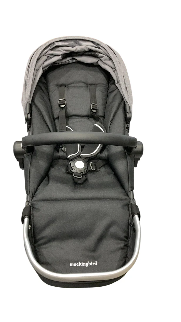 Mockingbird 2nd Seat Kit 2.0, Heather grey, Silver With Black Leather, Solid Grey - Image 3