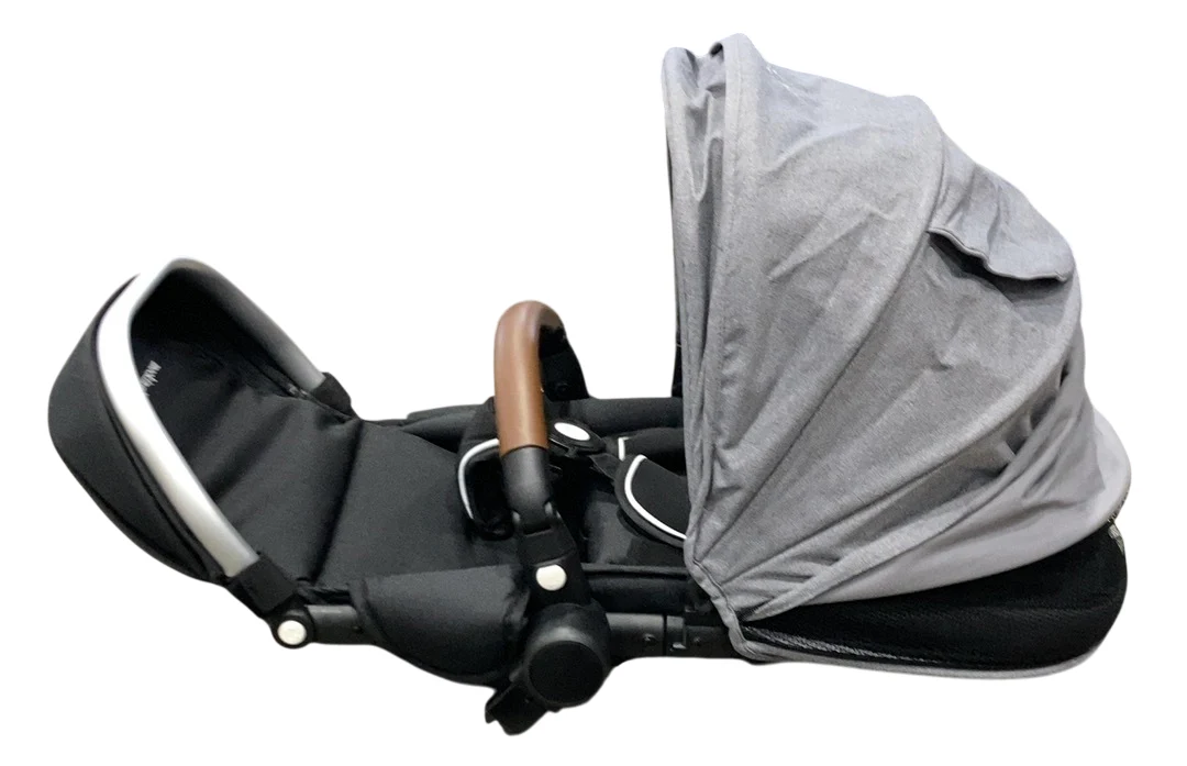 Mockingbird 2nd Seat Kit 2.0, Heather grey, Silver With Penny Leather, Solid Grey
