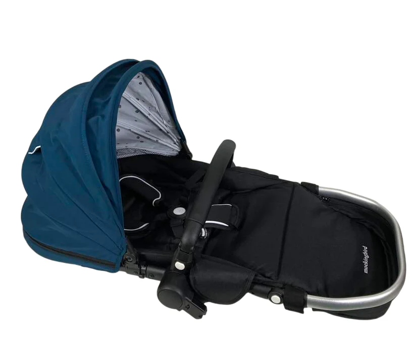 Mockingbird 2nd Seat Kit 2.0, Sea, Silver With Black Leather, Watercolor Drops