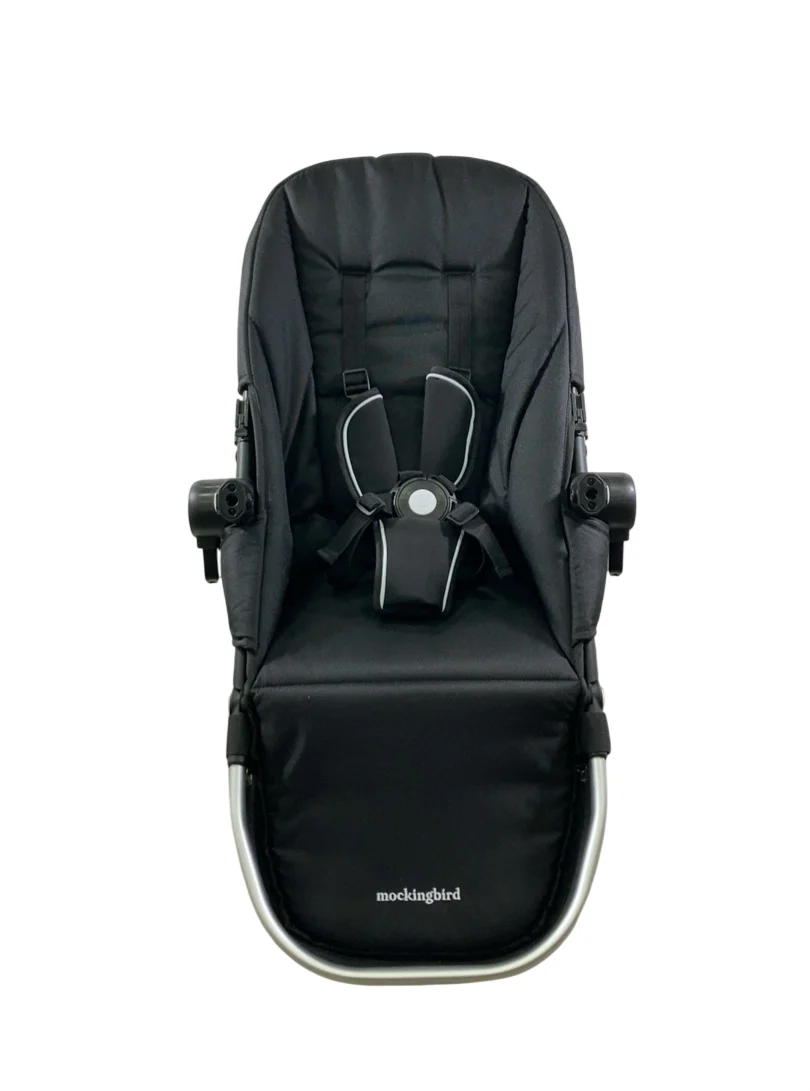 Mockingbird 2nd Seat Kit 2.0, Silver With Black Leather, Sky, Watercolor Drops - Image 4