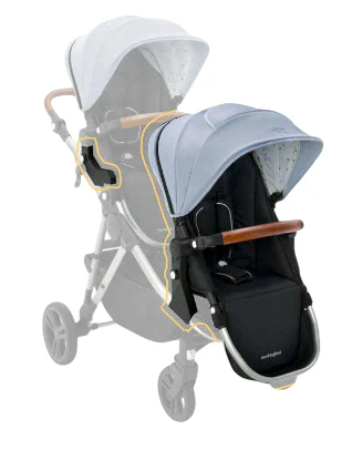 Mockingbird 2nd Seat Kit 2.0, Silver With Penny Leather, Sky, Watercolor Drops - Image 7