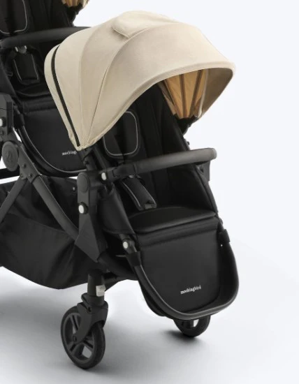 Mockingbird 2nd Seat Kit 3.0, Charcoal with Black Leather, Oatmeal Solid