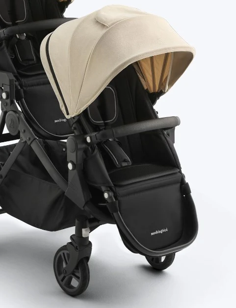 Mockingbird 2nd Seat Kit 3.0, Charcoal with Black Leather, Oatmeal Solid
