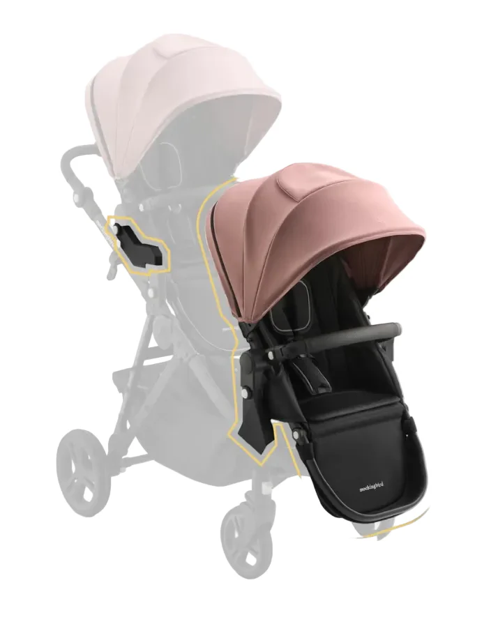 Mockingbird 2nd Seat Kit 3.0, Charcoal with Black Leather, Rose