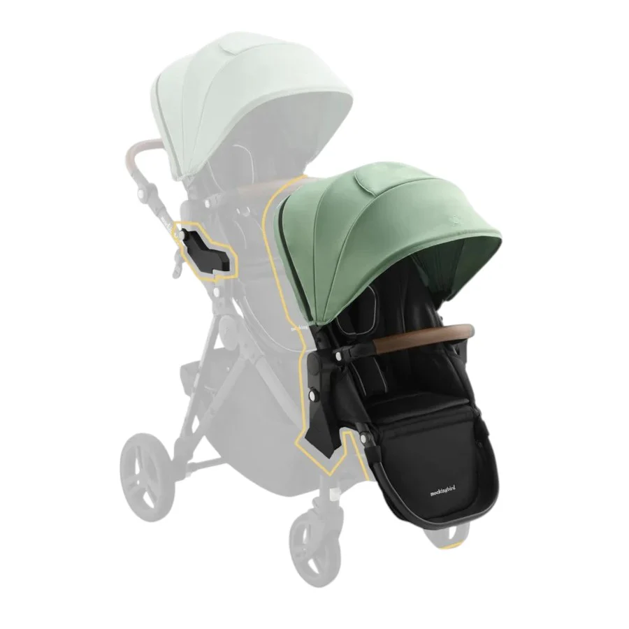 Mockingbird 2nd Seat Kit 3.0, Charcoal with Penny Leather, Sage