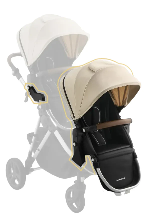 Mockingbird 2nd Seat Kit 3.0, Oatmeal Solid, Silver with Penny Leather