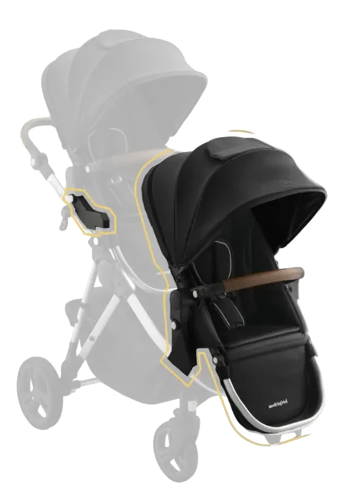 Mockingbird 2nd Seat Kit 3.0, Silver with Penny Leather, Solid Black