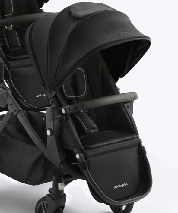 Mockingbird 2nd Seat Kit 3.0, Solid Black, Charcoal with Black Leather