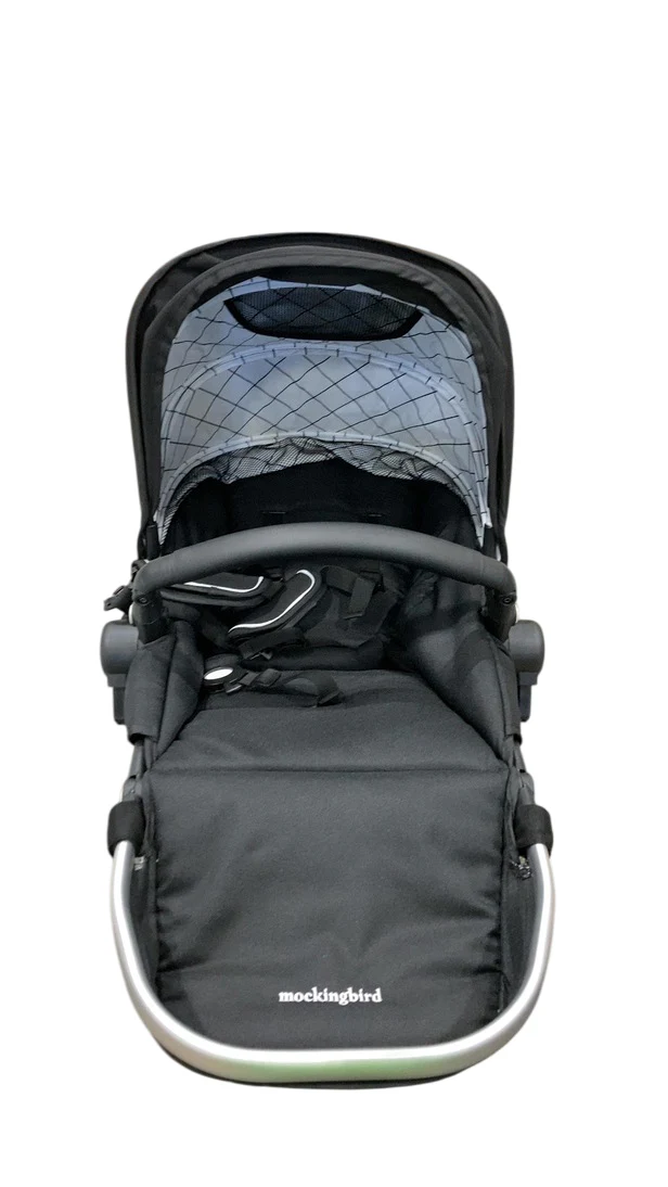 Mockingbird 2nd Seat Kit 2.0, Black, Windowpane, Silver With Black Leather