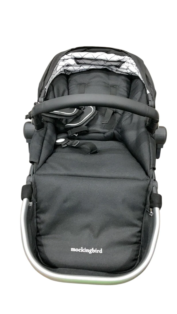 Mockingbird 2nd Seat Kit 2.0, Black, Windowpane, Silver With Black Leather - Image 3