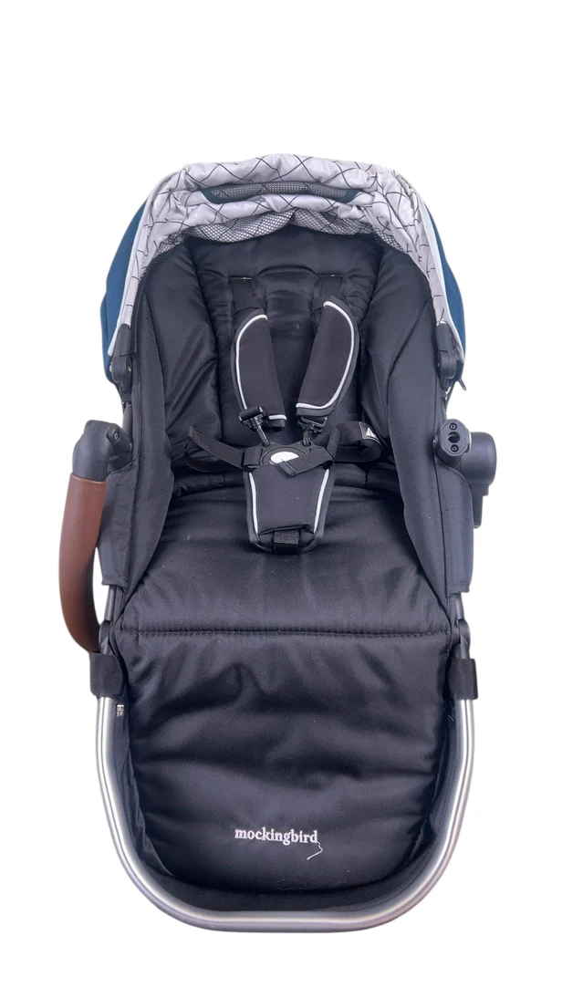 Mockingbird 2nd Seat Kit with Extendable Canopy, Sea, Silver With Penny Leather, Windowpane - Image 5
