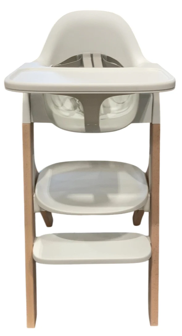 Mockingbird High Chair, Natural Beech, White