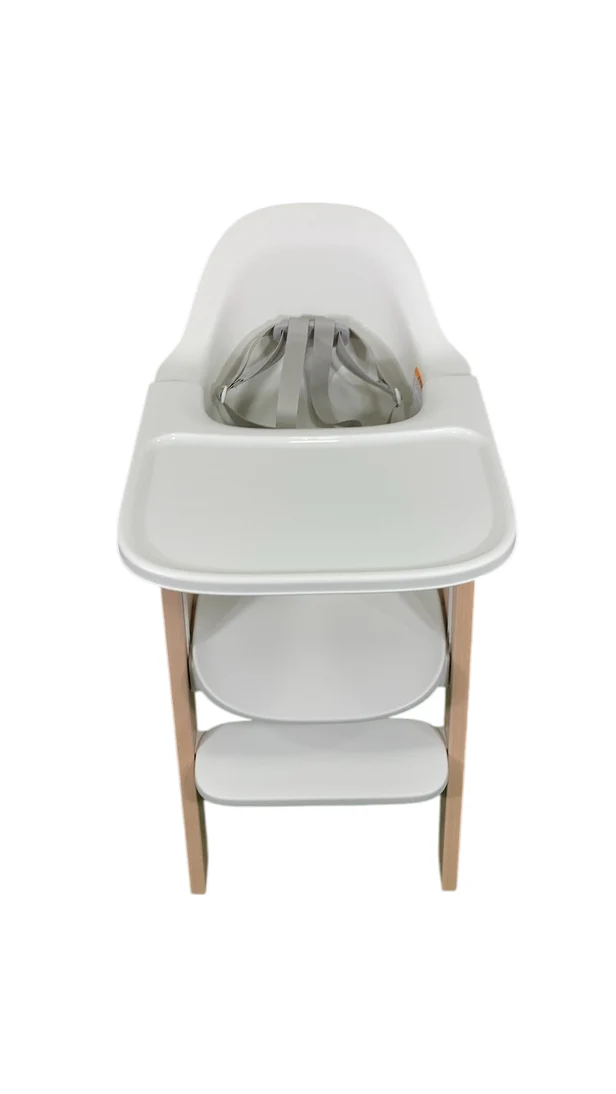Mockingbird High Chair, Natural Beech, White