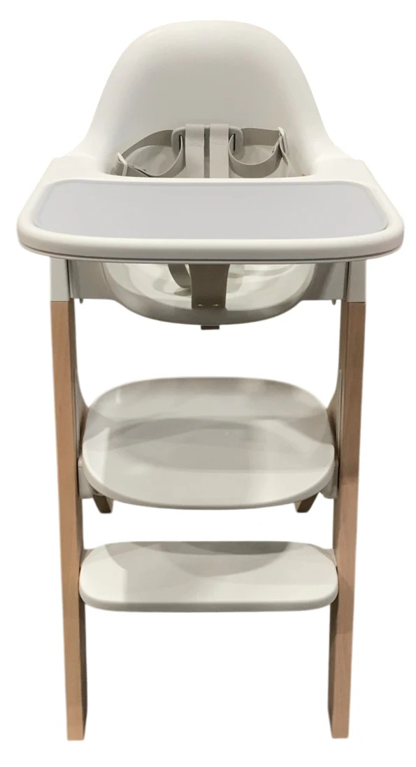 Mockingbird High Chair, Natural Beech, White
