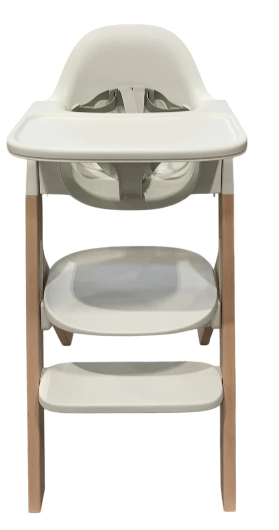 Mockingbird High Chair, Natural Beech, White