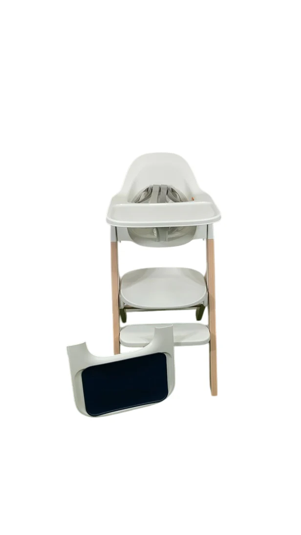 Mockingbird High Chair, Natural Beech, White
