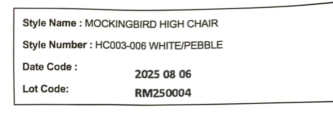 Mockingbird High Chair, Pebble Beech, White - Image 9