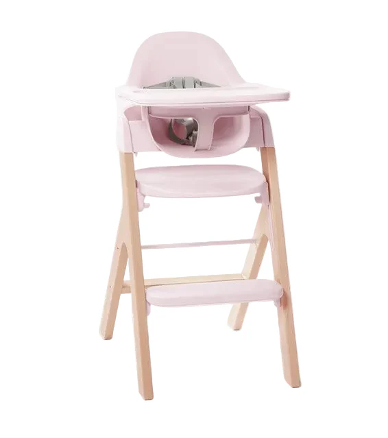 Mockingbird High Chair, Natural Beech, Petal Pink
