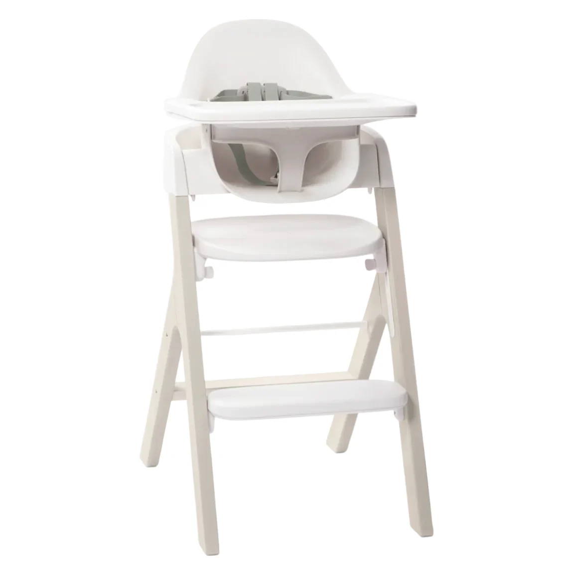 Mockingbird High Chair, White, Cloud Washed Beech