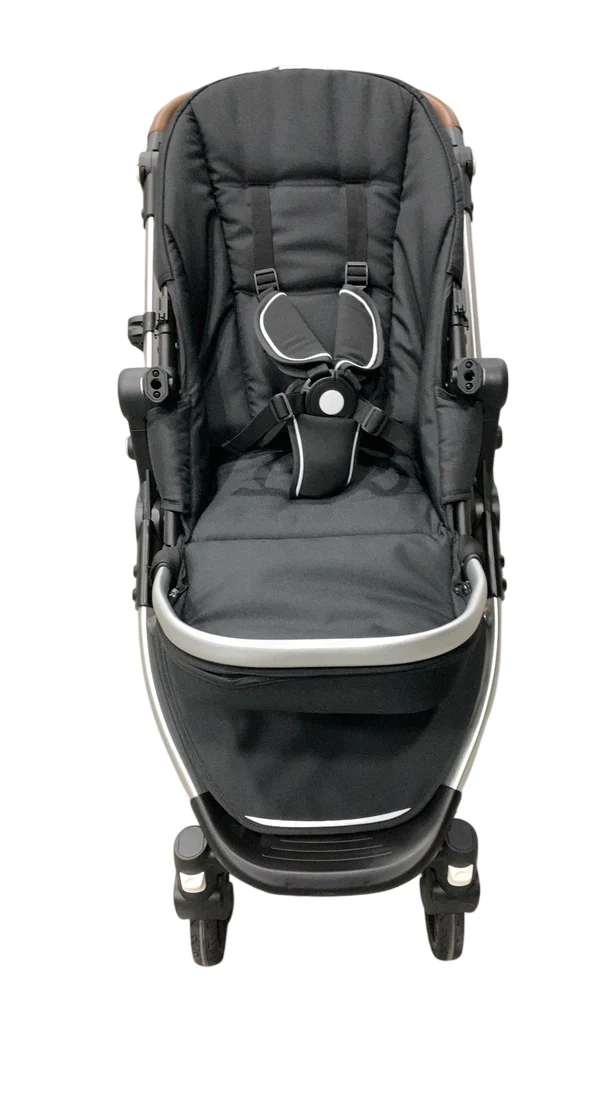 Mockingbird Single 2.0 Stroller, 2024, Black, Silver With Penny Leather, Watercolor Drops