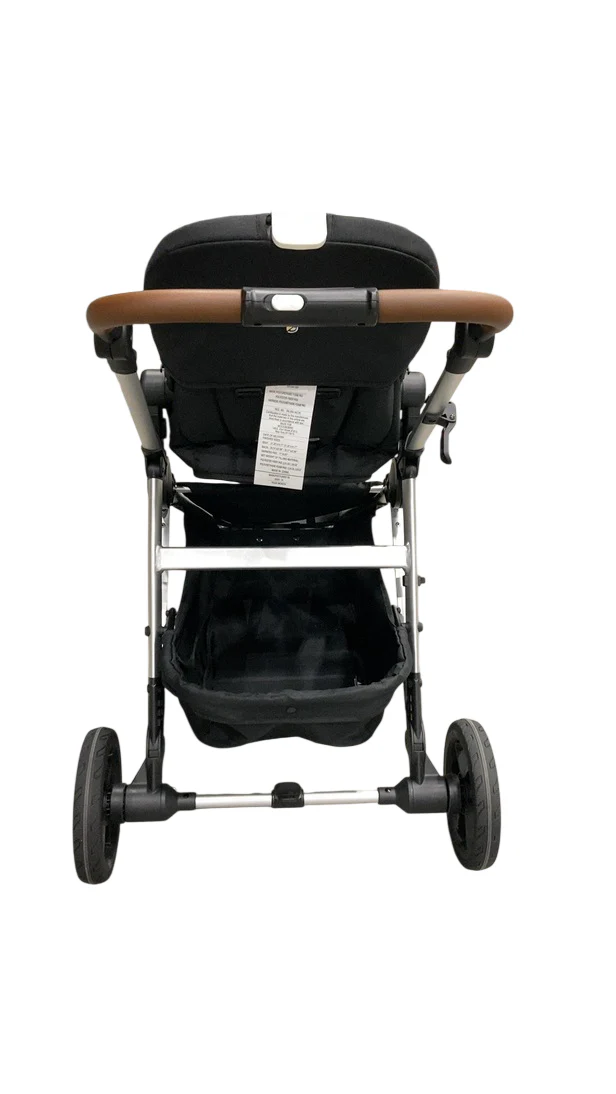 Mockingbird Single 2.0 Stroller, 2024, Black, Silver With Penny Leather, Watercolor Drops - Image 5