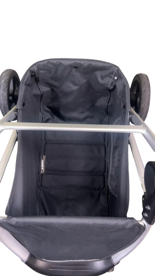Mockingbird Single 2.0 Stroller, 2024, Sea, Silver With Penny Leather, Watercolor Drops - Image 10