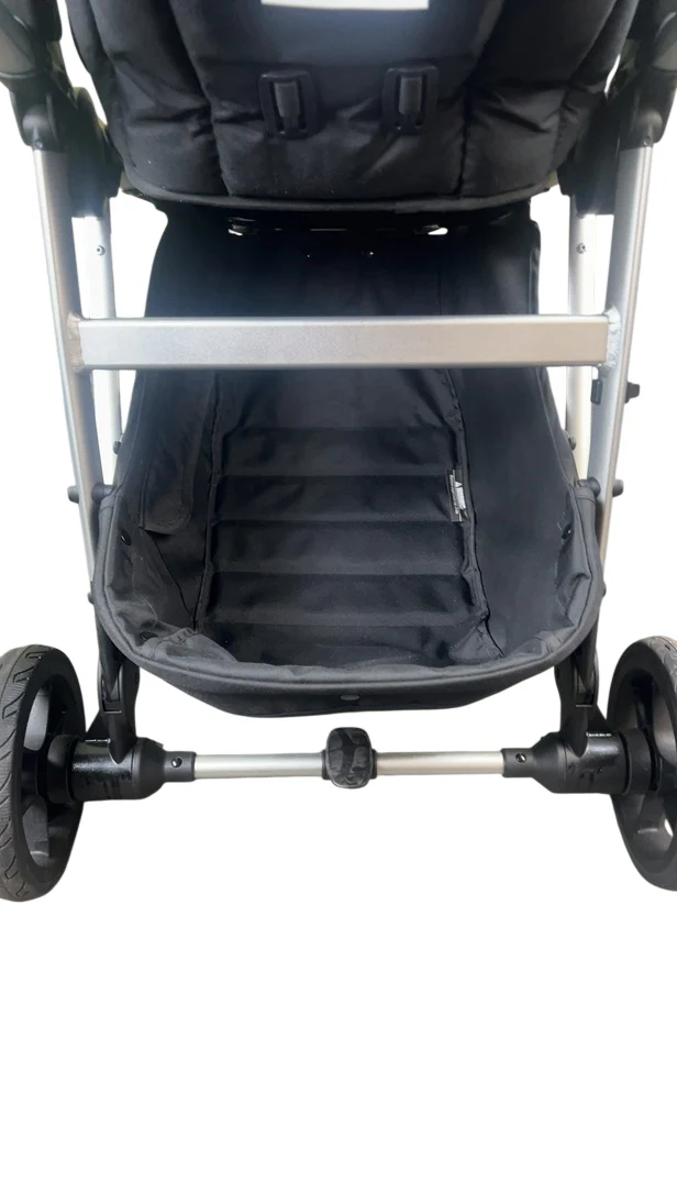 Mockingbird Single 2.0 Stroller, 2024, Sea, Silver With Penny Leather, Watercolor Drops - Image 8