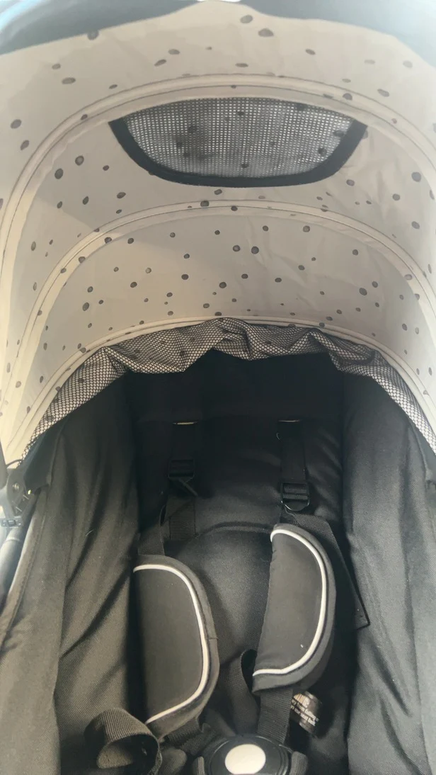 Mockingbird Single 2.0 Stroller, 2024, Sea, Silver With Penny Leather, Watercolor Drops - Image 9