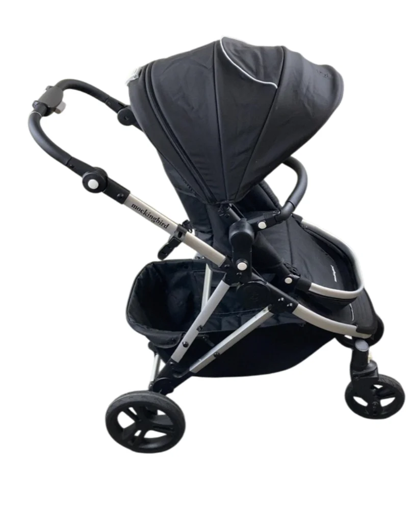 Mockingbird Single 2.0 Stroller, Black, Windowpane, Silver With Black Leather, 2025 - Image 3