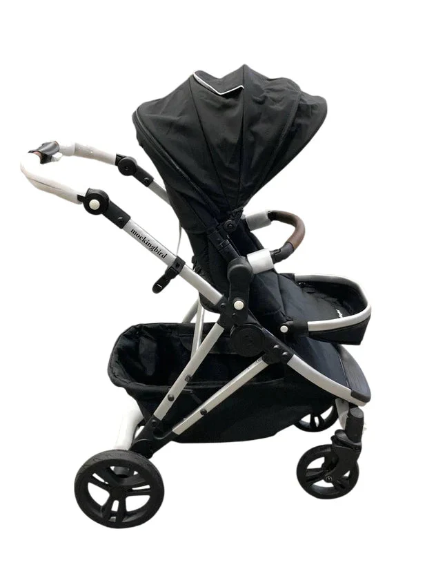 Mockingbird Single 2.0 Stroller, 2025, Black, Silver With Penny Leather, Watercolor Drops - Image 2