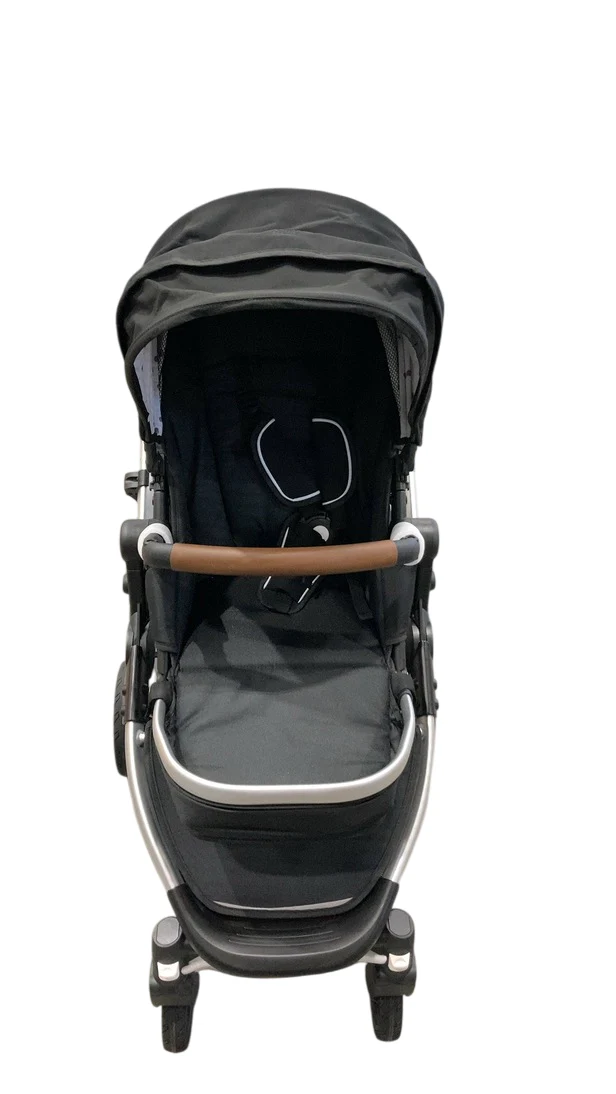 Mockingbird Single 2.0 Stroller, 2025, Black, Silver With Penny Leather, Watercolor Drops