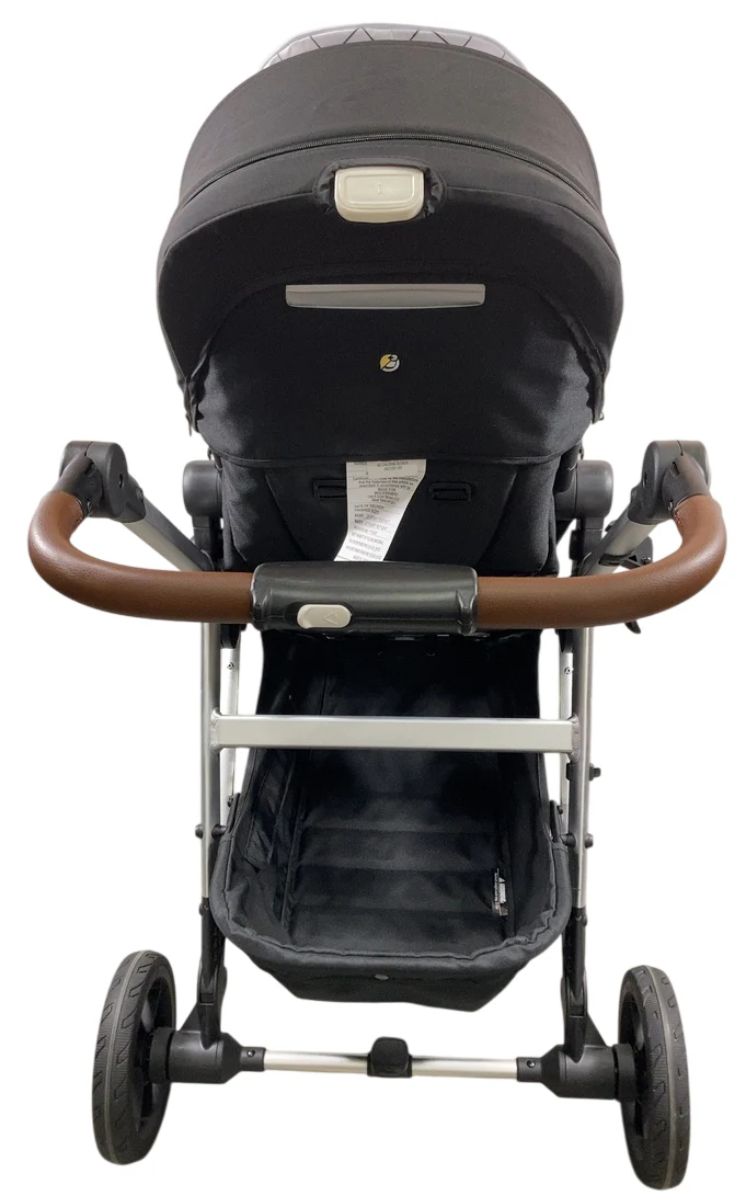 Mockingbird Single 2.0 Stroller, 2025, Black, Silver With Penny Leather, Windowpane - Image 6