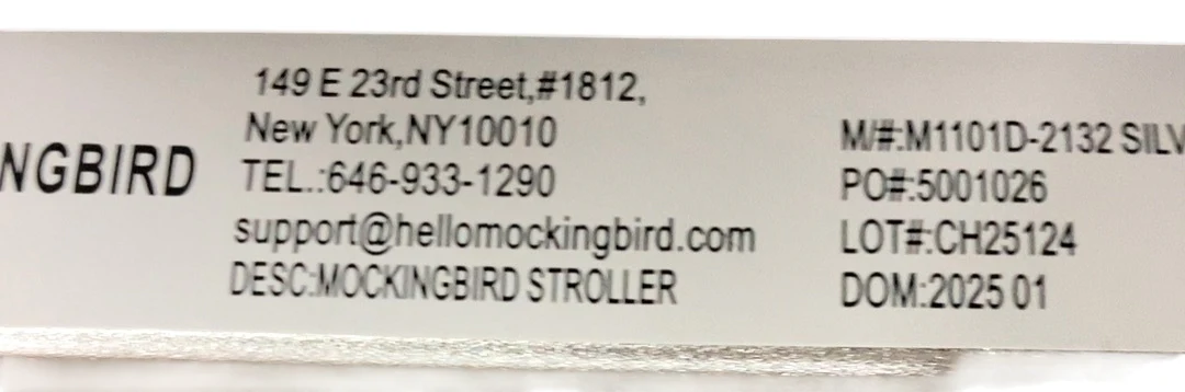 Mockingbird Single 2.0 Stroller, 2025, Black, Silver With Penny Leather, Windowpane - Image 7
