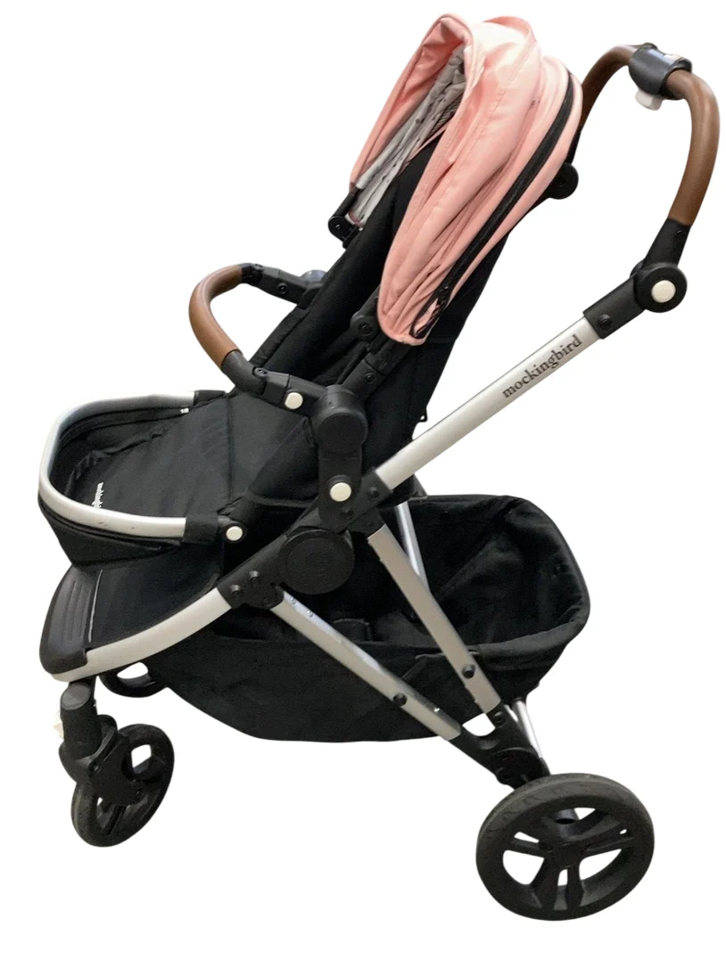 Mockingbird Single 2.0 Stroller, 2025, Bloom, Silver With Penny Leather, Watercolor Drops - Image 3